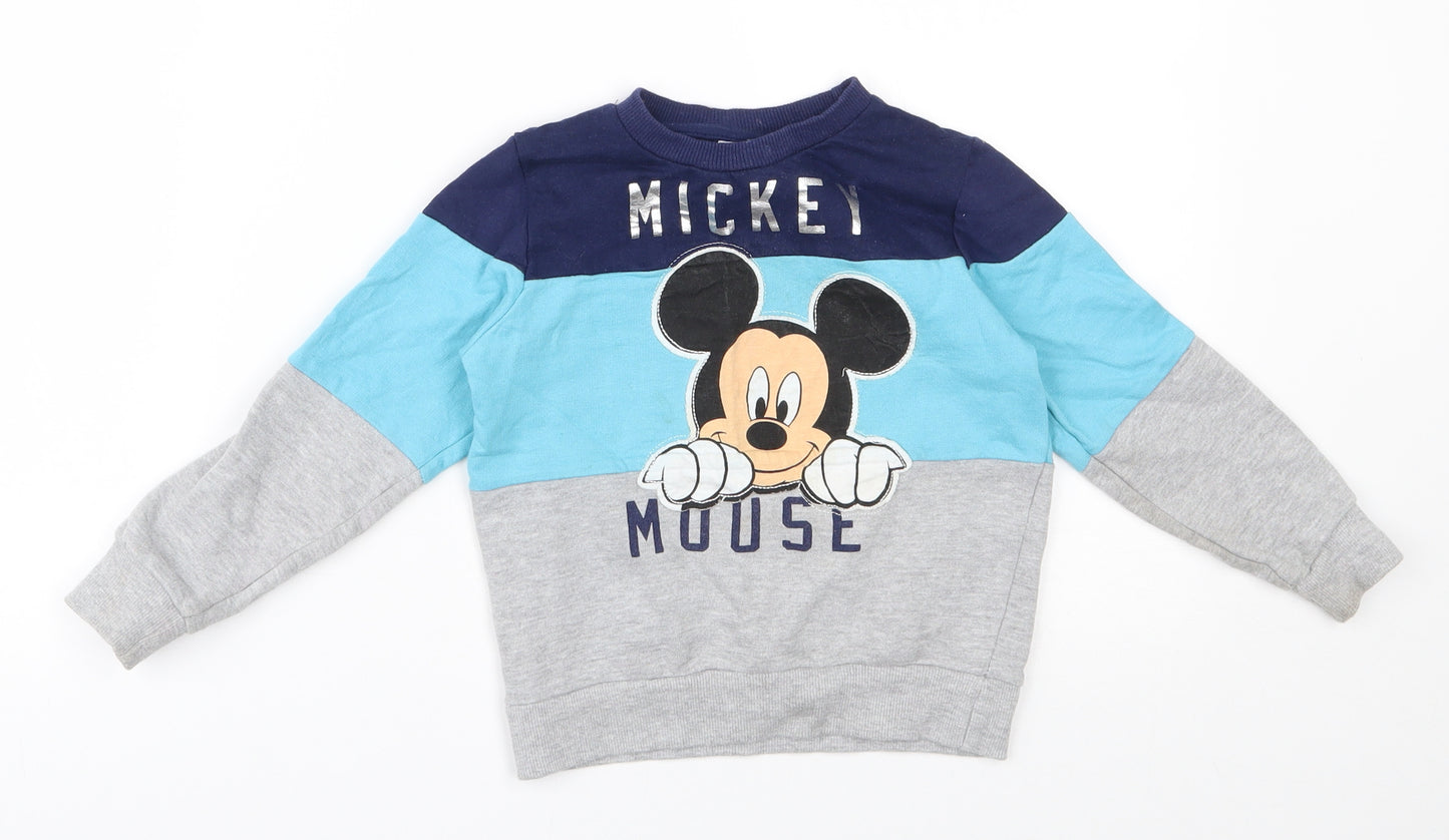 Pep & Co  Boys Blue  100% Cotton Pullover Sweatshirt Size 3-4 Years  Pullover - Mickey mouse, Disney