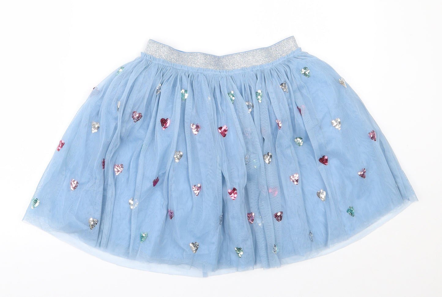 Monsoon Girls Blue  Polyester Tutu Skirt Size 11-12 Years  Regular Pull On - Heart pattern