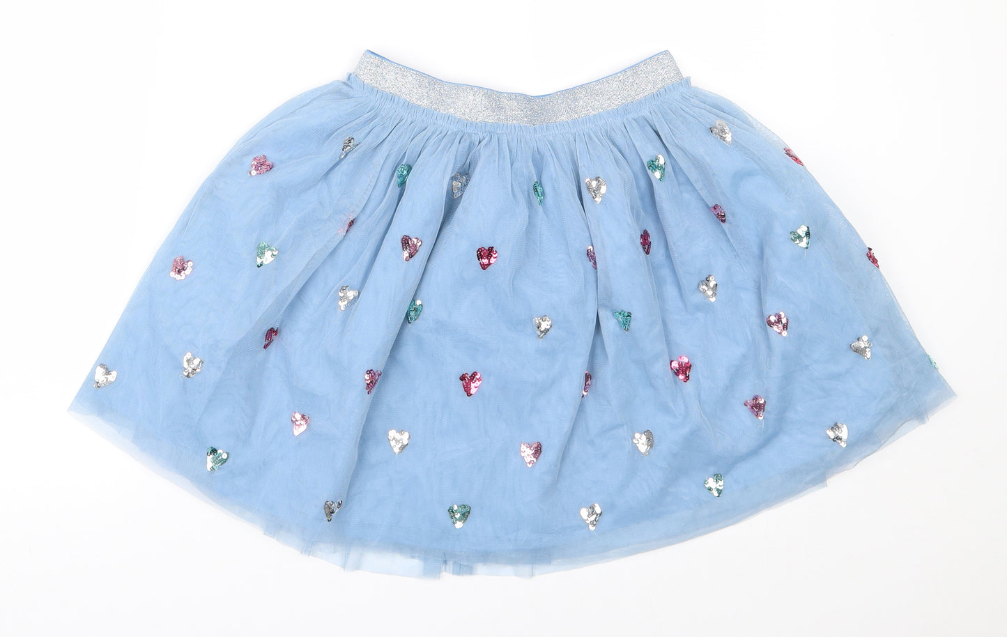 Monsoon Girls Blue  Polyester Tutu Skirt Size 11-12 Years  Regular Pull On - Heart pattern