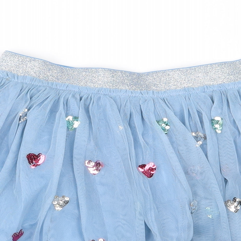 Monsoon Girls Blue  Polyester Tutu Skirt Size 11-12 Years  Regular Pull On - Heart pattern