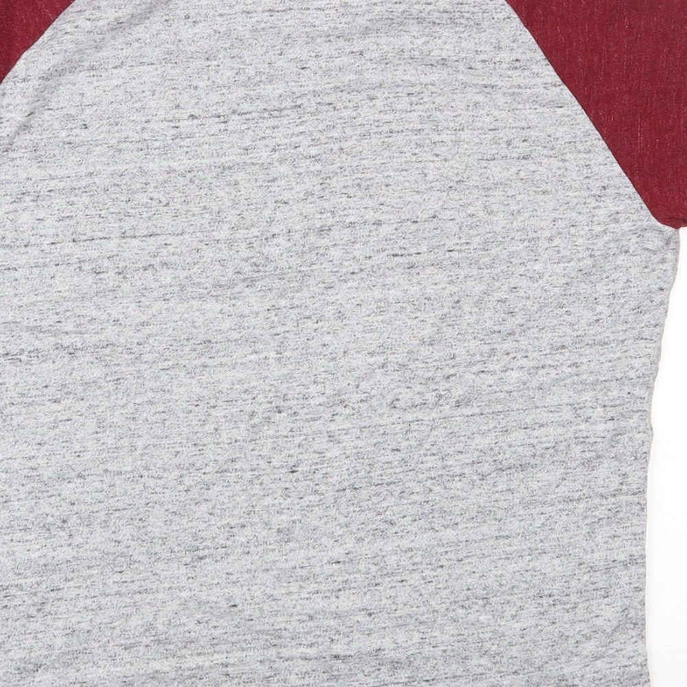 Superdry Mens Grey  Cotton  T-Shirt Size M Round Neck