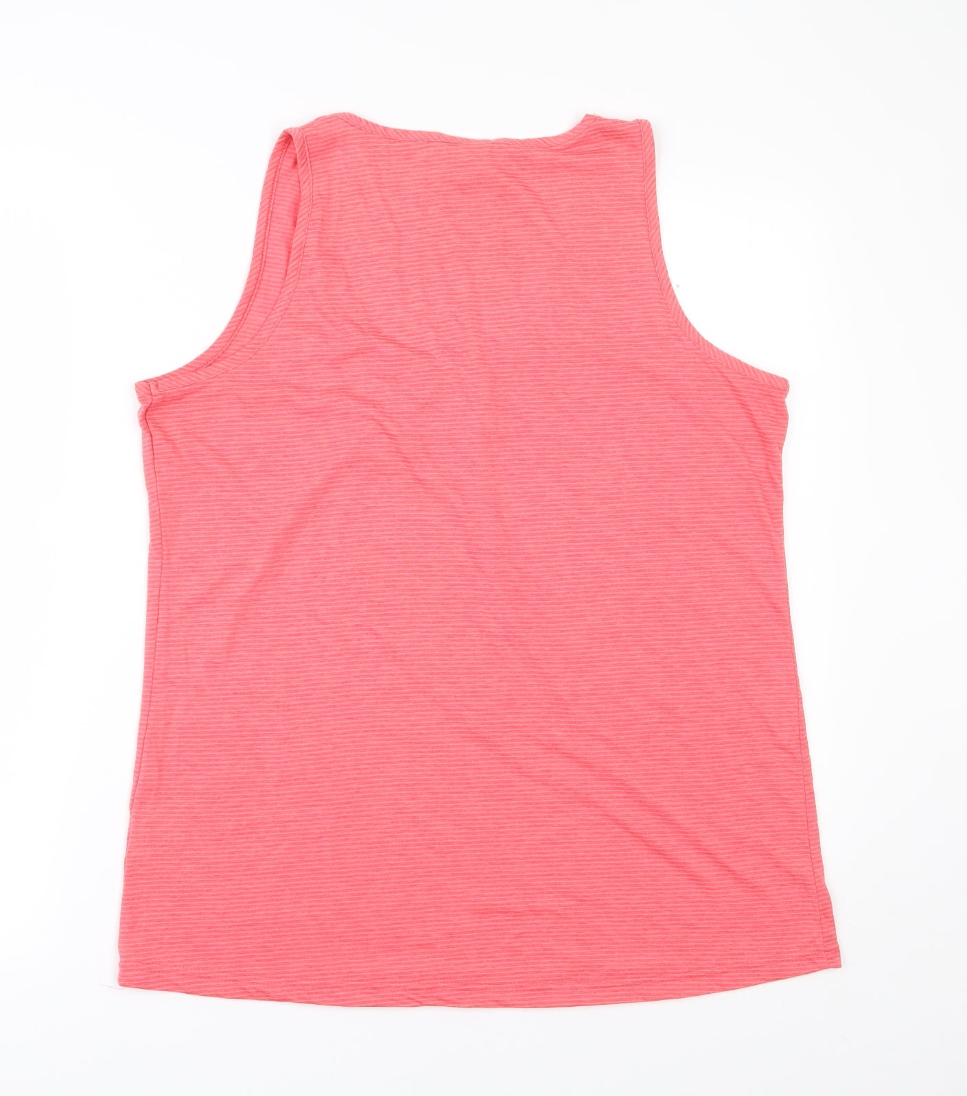 Tog Twenty Four Womens Pink Striped Polyester Basic Tank Size 14 Scoop Neck Pullover