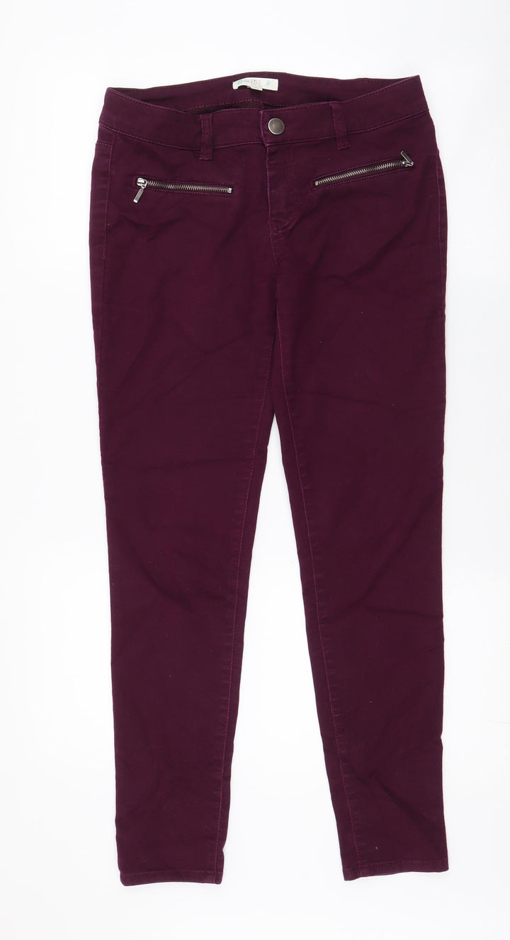 Love, Fire Womens Purple  Cotton Skinny Jeans Size 10 L28 in Slim Zip