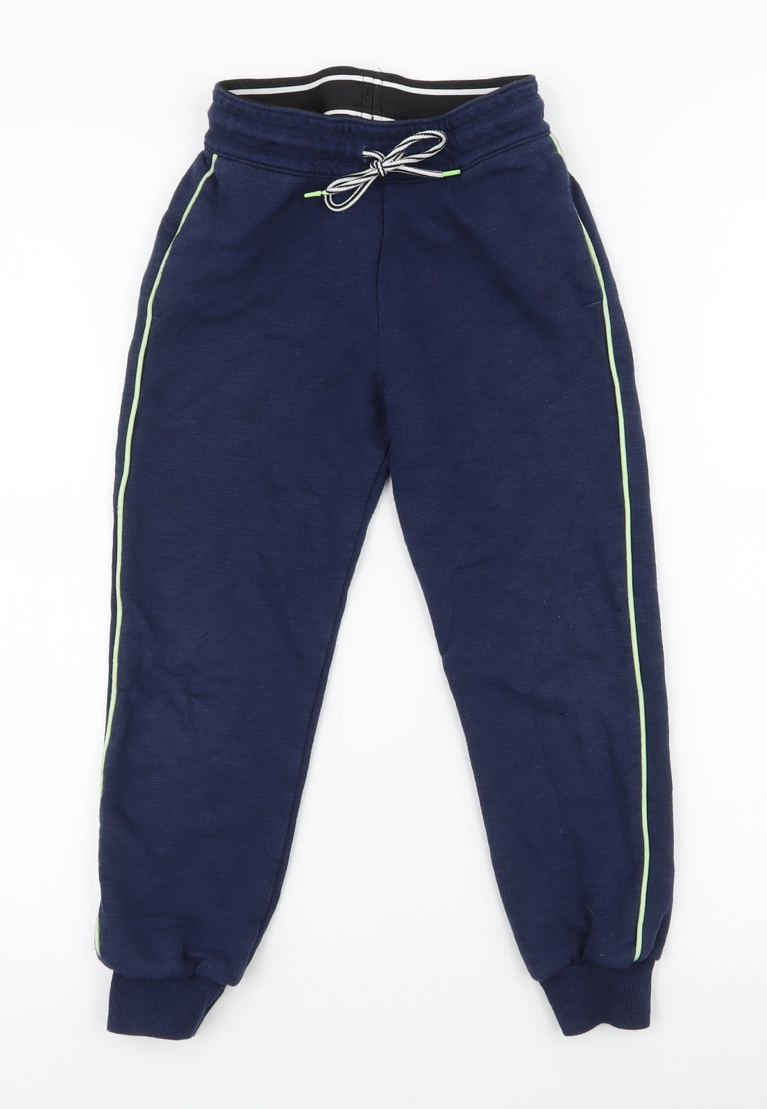 H&M Boys Blue Striped Cotton Jogger Trousers Size 6-7 Years  Regular Drawstring