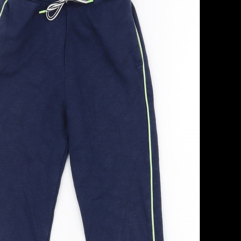 H&M Boys Blue Striped Cotton Jogger Trousers Size 6-7 Years  Regular Drawstring