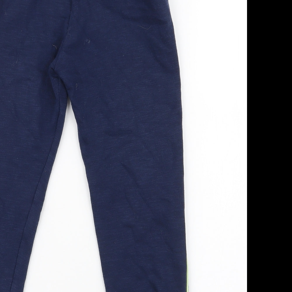 H&M Boys Blue Striped Cotton Jogger Trousers Size 6-7 Years  Regular Drawstring