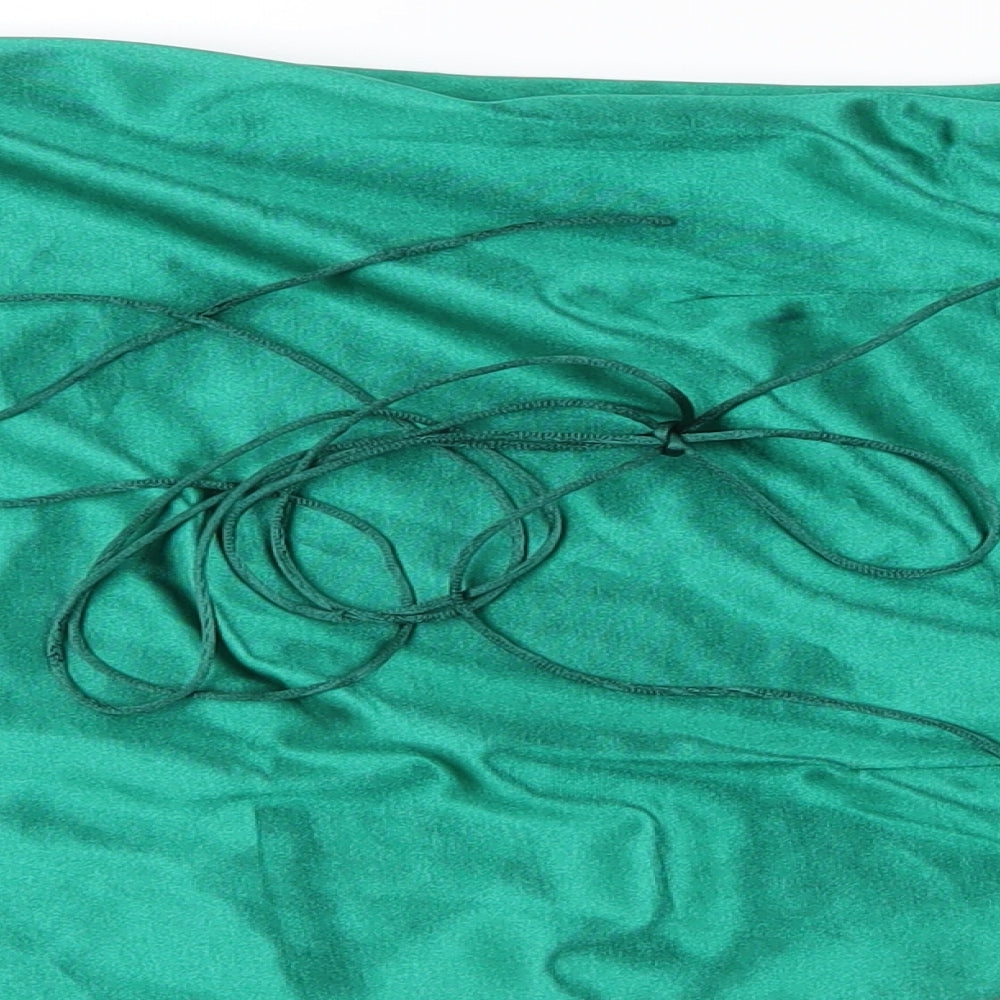 PRETTYLITTLETHING Womens Green  Polyester Bodycon  Size 6  Square Neck Tie