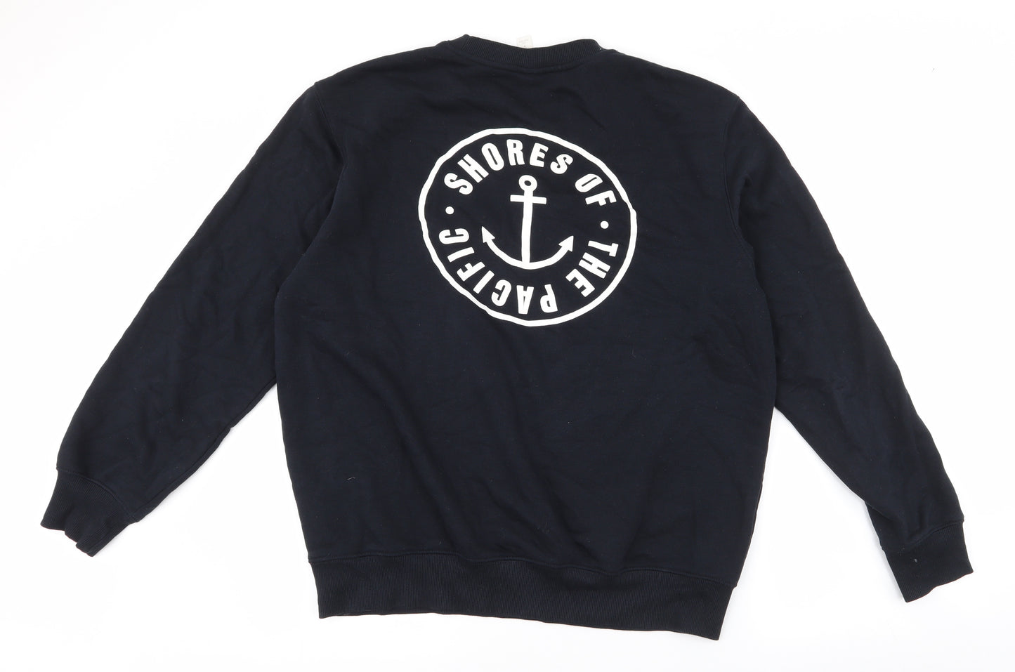 H&M Mens Black  Cotton Pullover Sweatshirt Size M   - shores of the pacific