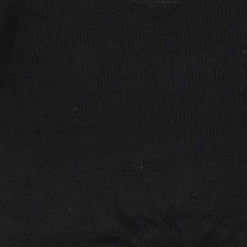New Look Womens Black Round Neck  Acrylic Pullover Jumper Size 8   - raindeer