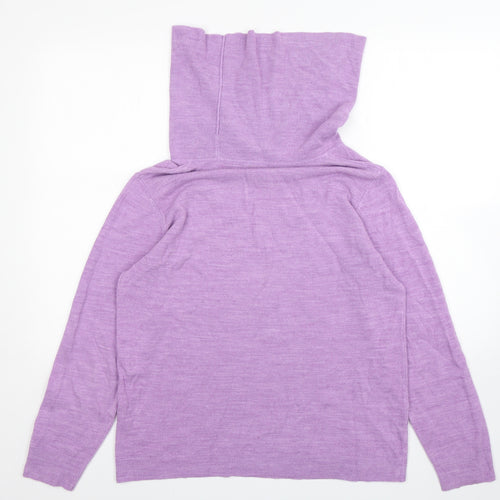 St Bernard Womens Purple Roll Neck  Acrylic Pullover Jumper Size L