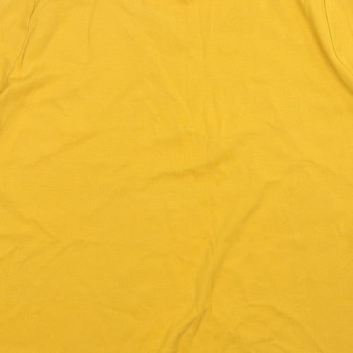 Marks and Spencer Womens Gold  Cotton Basic T-Shirt Size 12 Round Neck