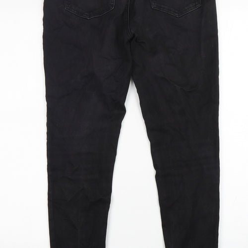 TU Womens Black  Cotton Skinny Jeans Size 12 L29 in Regular Button