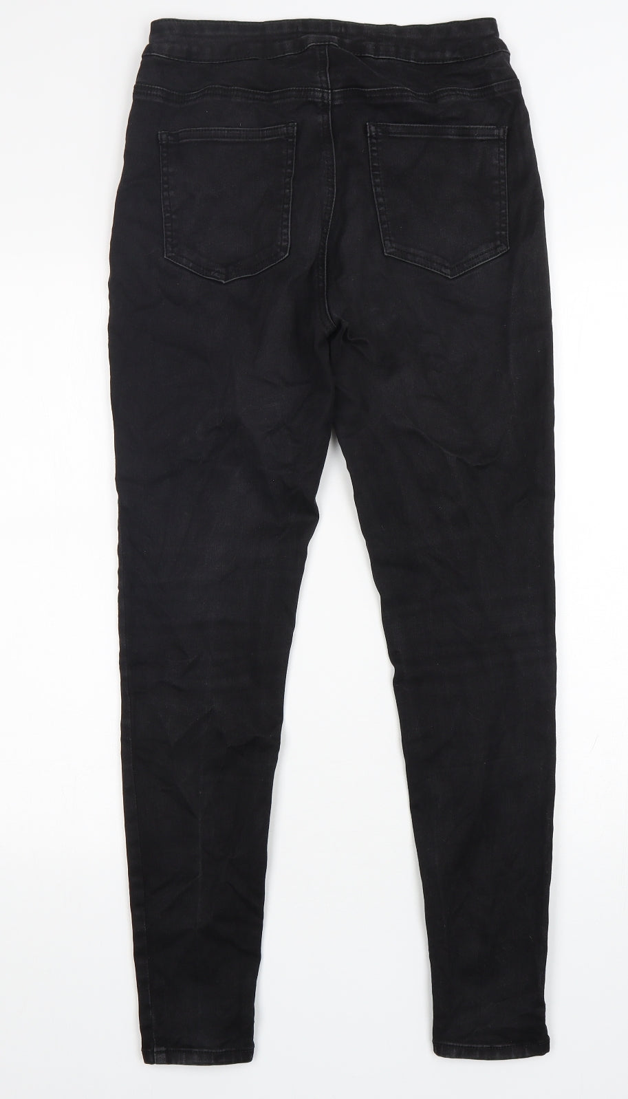 TU Womens Black  Cotton Skinny Jeans Size 12 L29 in Regular Button