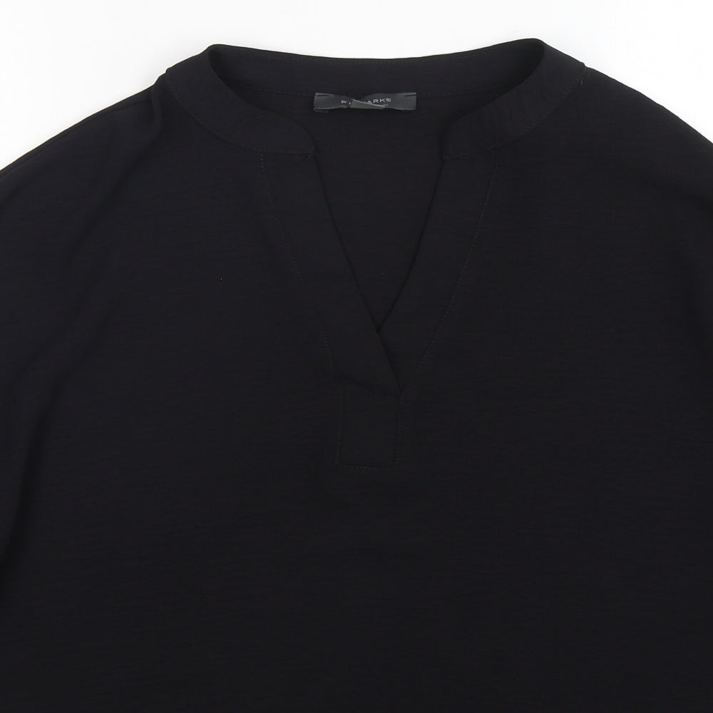 Primark Womens Black  Polyester Basic Blouse Size 14 V-Neck