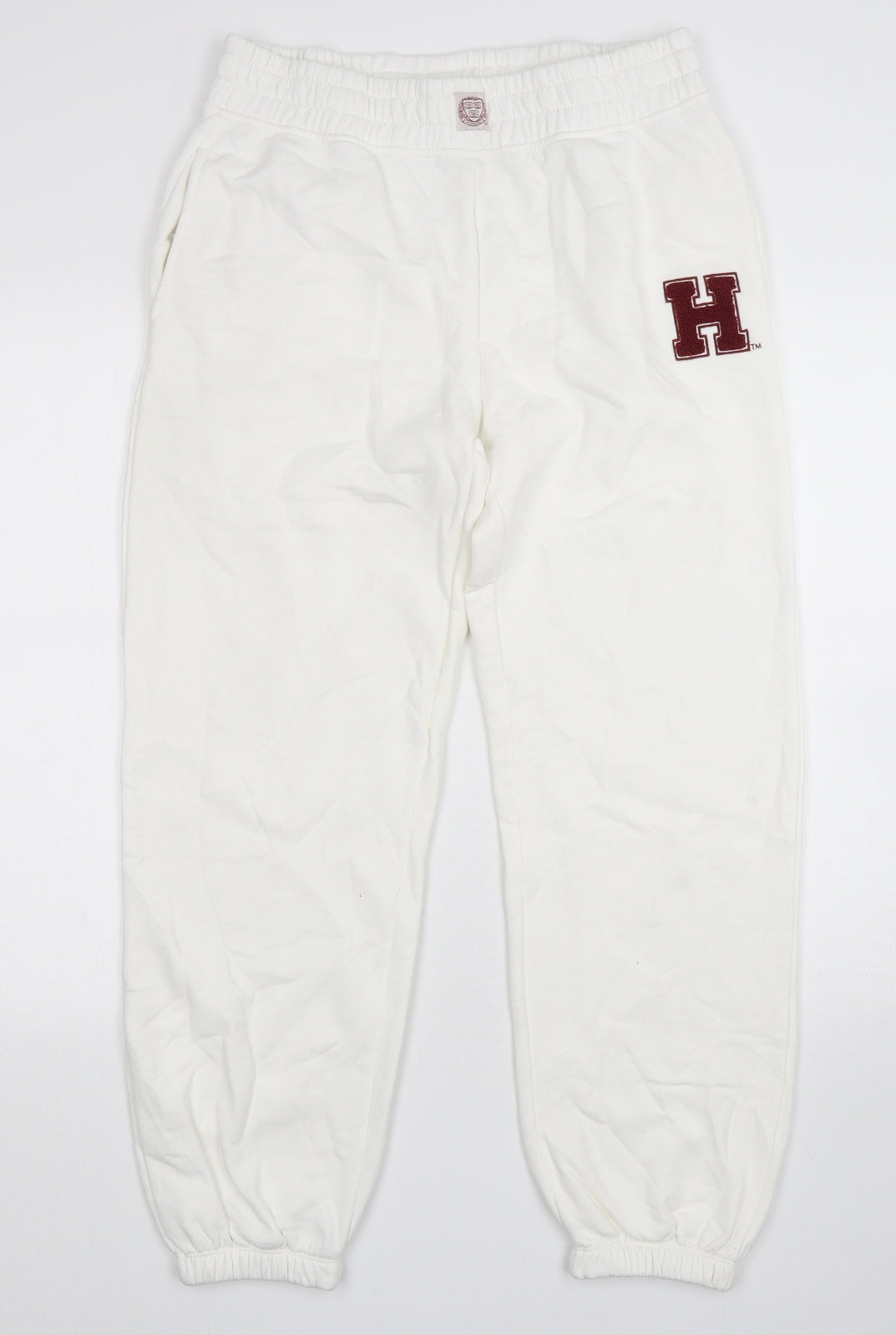 Prmark Womens White  Cotton Sweatpants Trousers Size 12 L28 in Regular  - Harvard