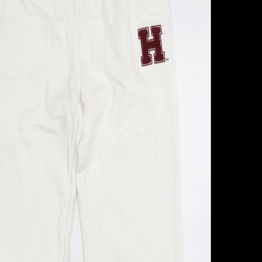 Prmark Womens White  Cotton Sweatpants Trousers Size 12 L28 in Regular  - Harvard
