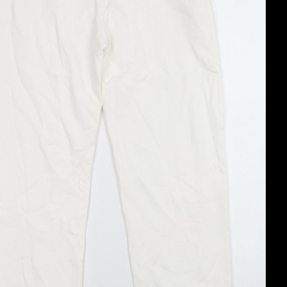 Prmark Womens White  Cotton Sweatpants Trousers Size 12 L28 in Regular  - Harvard