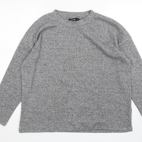F&F Womens Grey Round Neck  Polyester Pullover Jumper Size 14