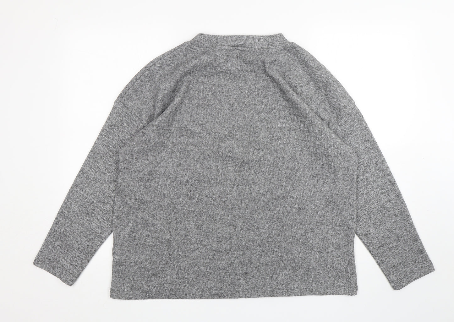 F&F Womens Grey Round Neck  Polyester Pullover Jumper Size 14