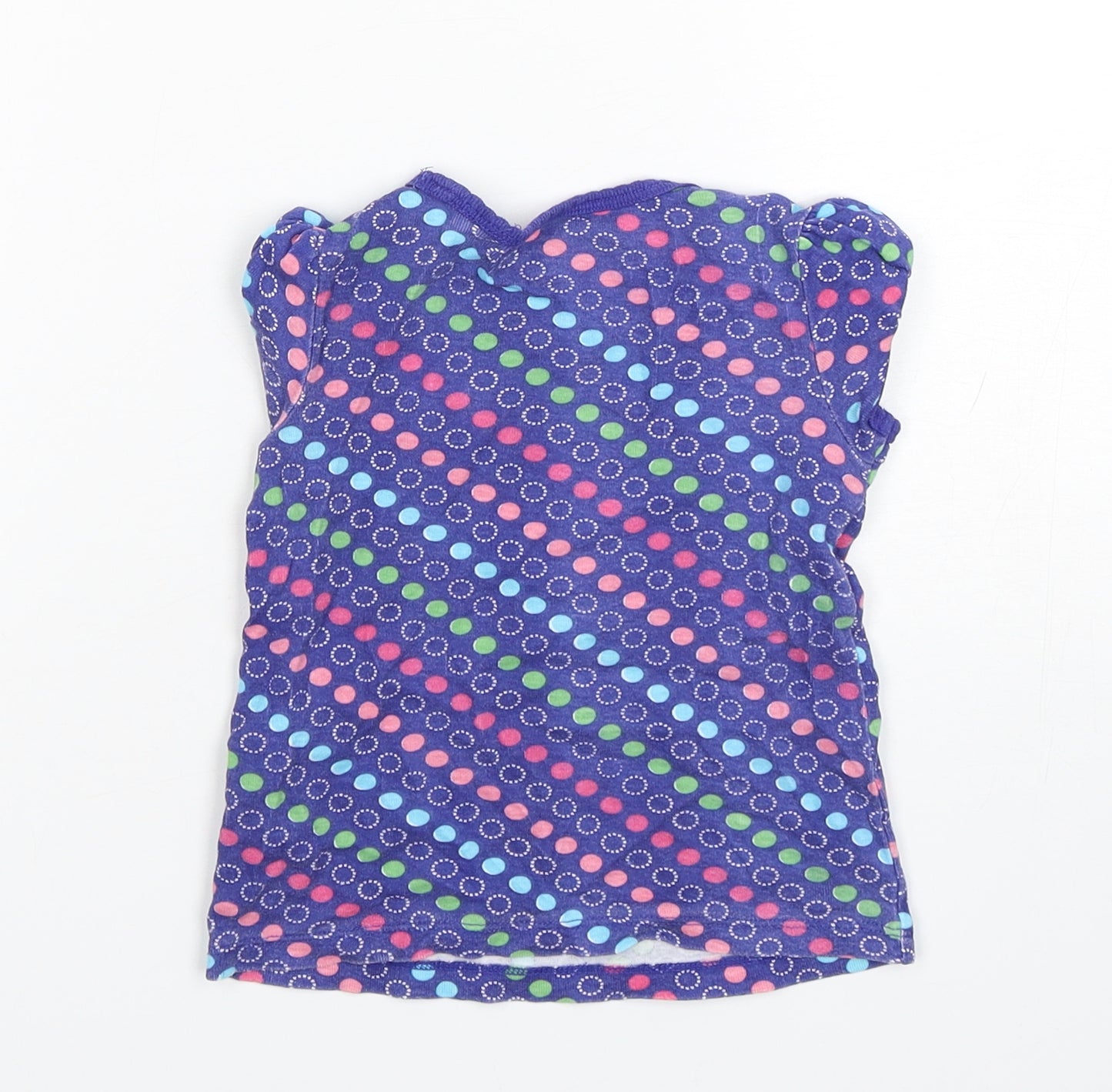 Tommy Hilfiger Girls Multicoloured Polka Dot Cotton Basic T-Shirt Size 2 Years Round Neck Pullover
