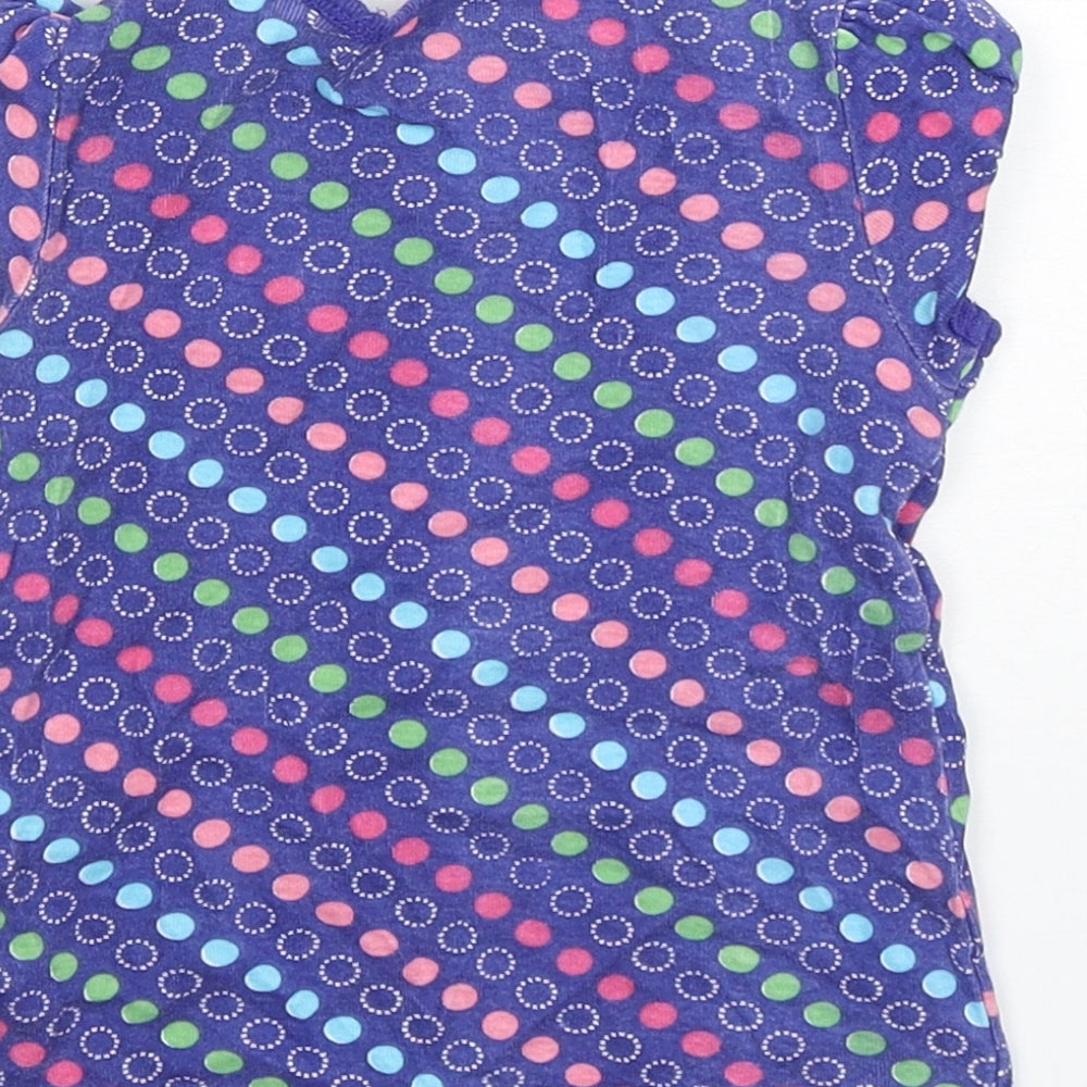 Tommy Hilfiger Girls Multicoloured Polka Dot Cotton Basic T-Shirt Size 2 Years Round Neck Pullover