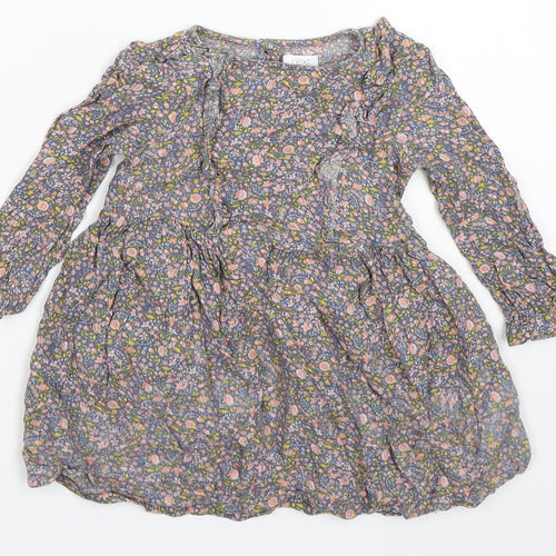 NEXT Girls Multicoloured Floral Viscose A-Line  Size 18-24 Months  Round Neck