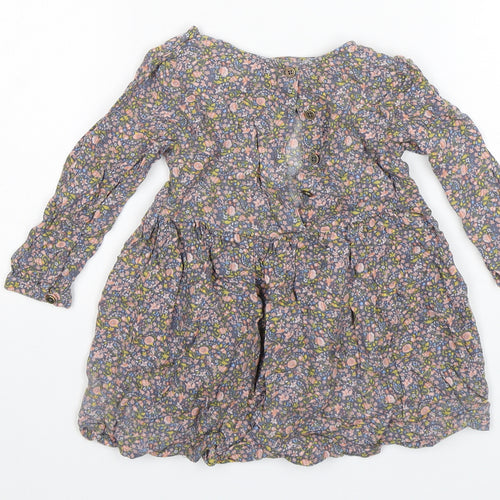 NEXT Girls Multicoloured Floral Viscose A-Line  Size 18-24 Months  Round Neck