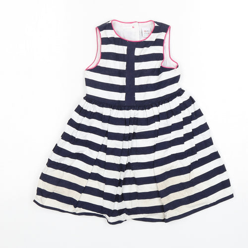 Mini Club Girls Multicoloured Striped Polyester A-Line  Size 18-24 Months  Round Neck Pullover
