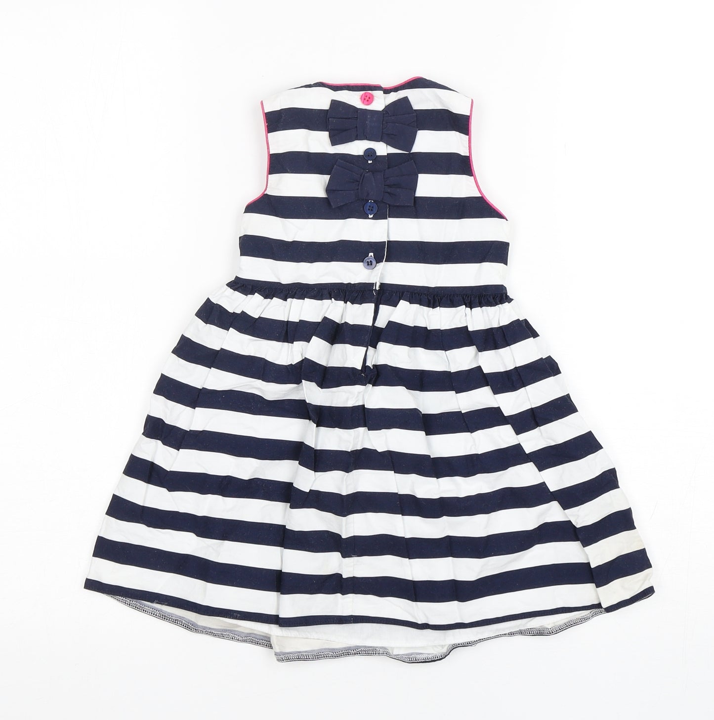 Mini Club Girls Multicoloured Striped Polyester A-Line  Size 18-24 Months  Round Neck Pullover