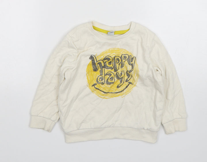 TU Boys Beige  Cotton Pullover Jumper Size 18-24 Months  Pullover