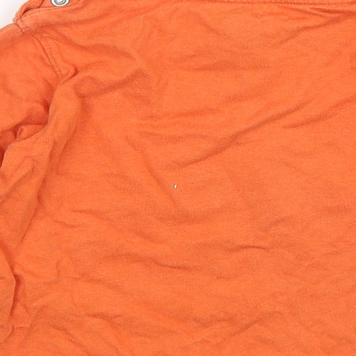La Compagnie des Petits Boys Orange  Cotton Basic T-Shirt Size 2 Years Round Neck Pullover - Tractor