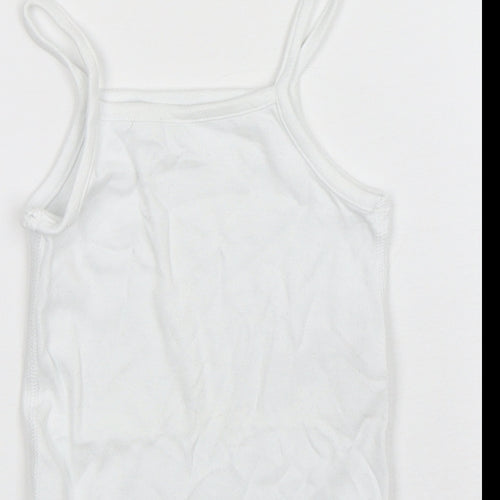 Marks and Spencer Baby White Spotted Cotton Leotard One-Piece Size 18-24 Months  Snap