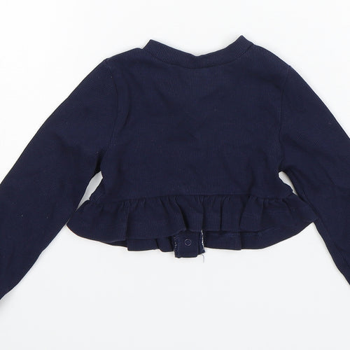 Mayoral  Girls Blue  Cotton Cardigan Jumper Size 24 Months  Snap