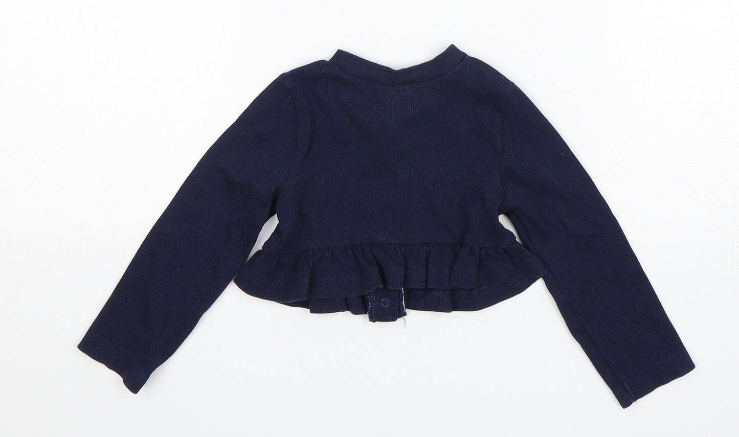 Mayoral  Girls Blue  Cotton Cardigan Jumper Size 24 Months  Snap