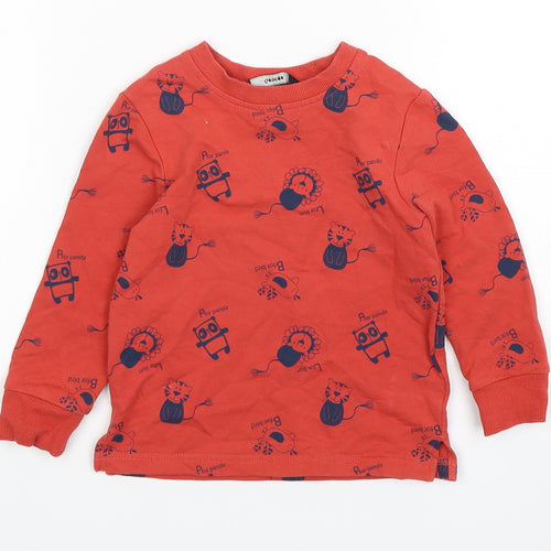 George Boys Red Spotted Cotton Pullover Jumper Size 18-24 Months  Pullover