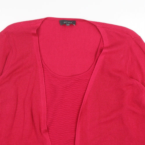Marks and Spencer Womens Pink Round Neck  Acrylic Cardigan Jumper Size 22   - Cardigan and Top All in One