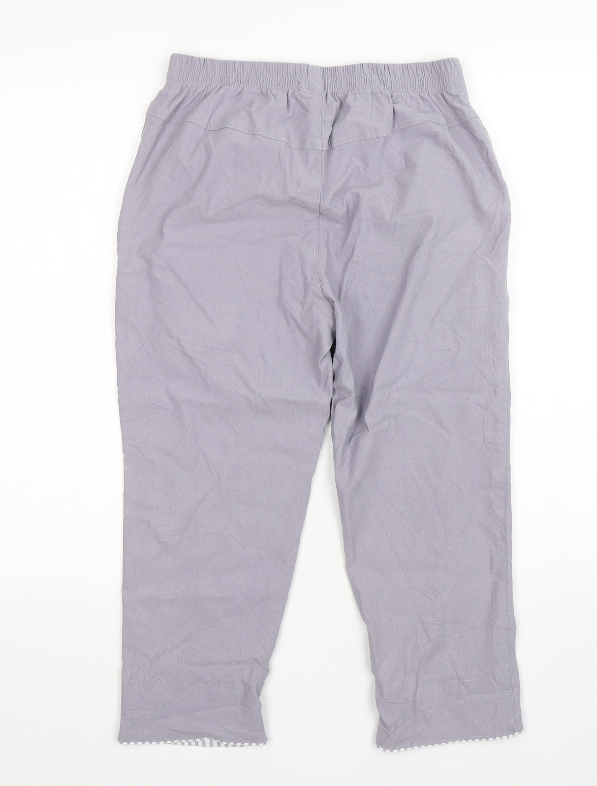 Preworn  Womens Grey  Viscose Pedal Pusher Trousers Size 8 L21 in Regular