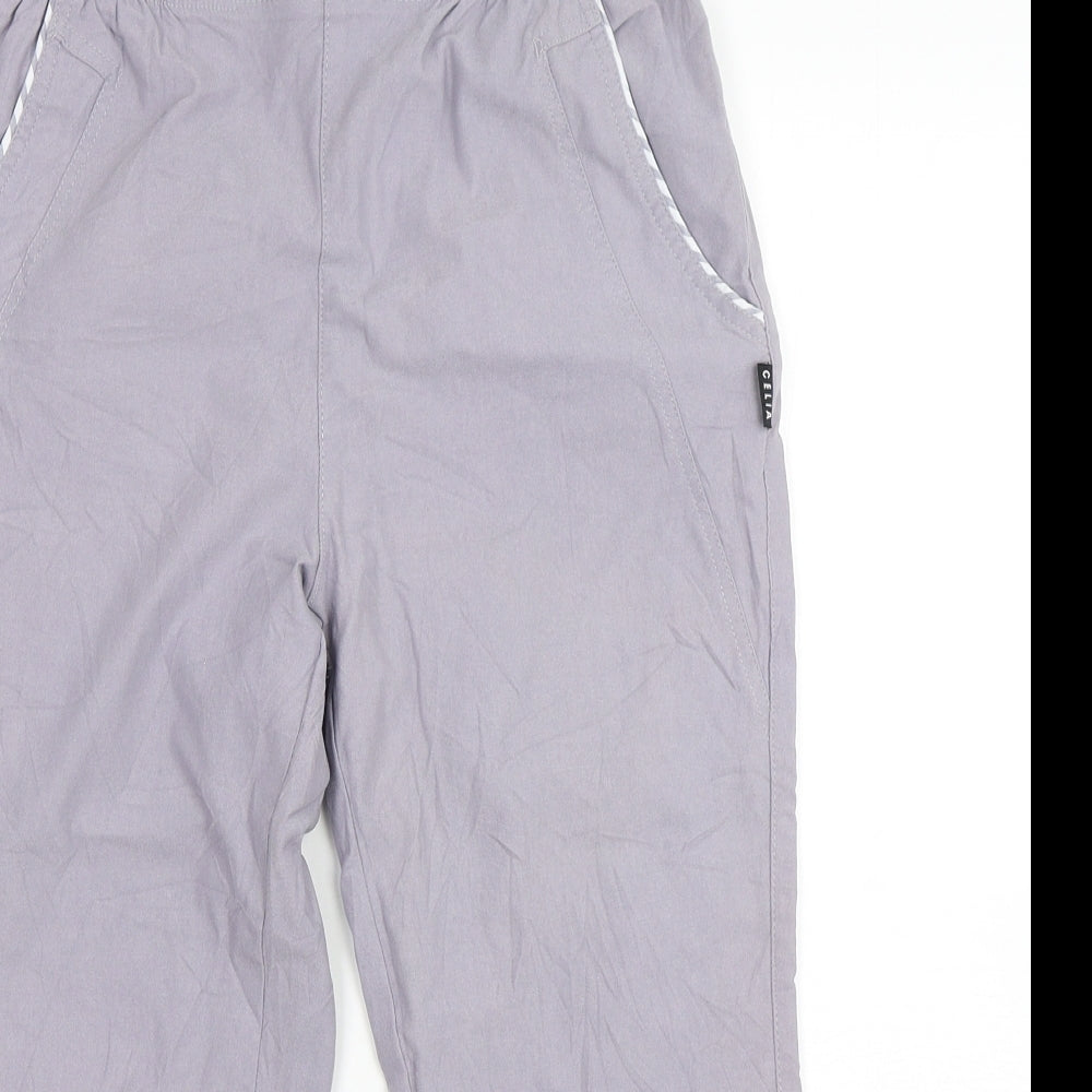 Preworn  Womens Grey  Viscose Pedal Pusher Trousers Size 8 L21 in Regular