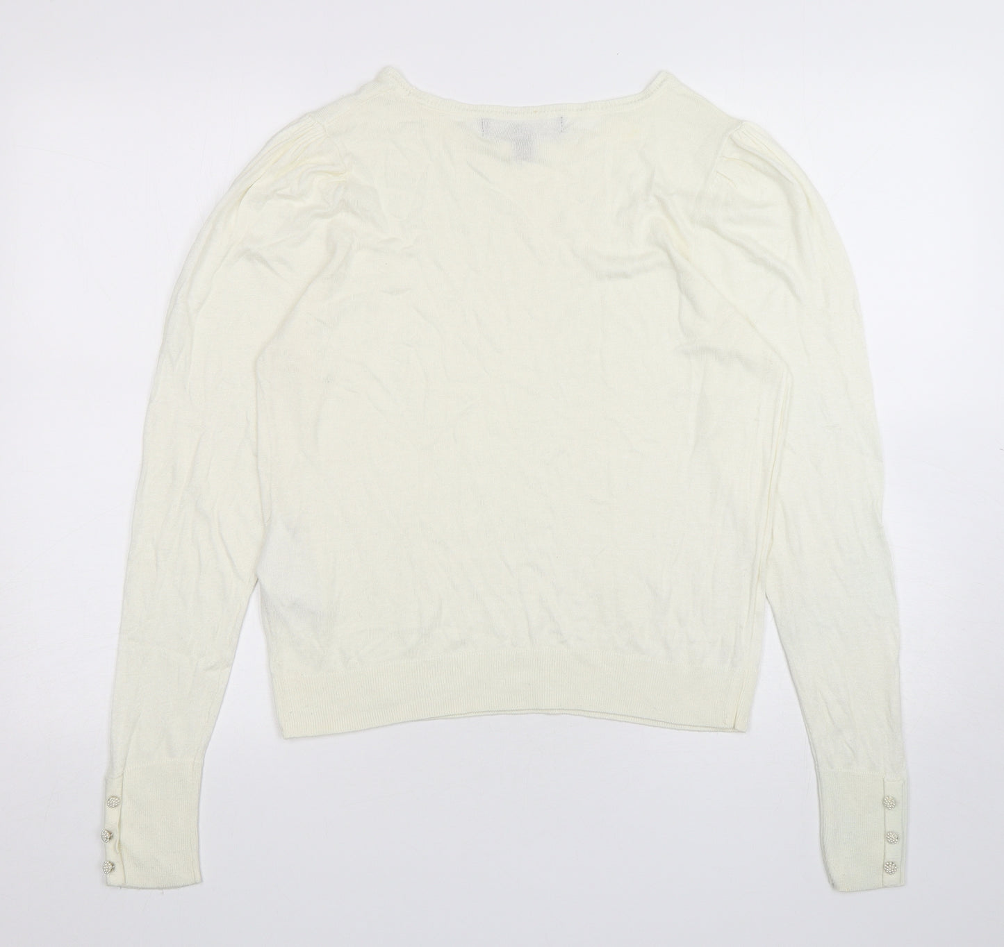 VERO MODA Womens Ivory Round Neck  Modal Pullover Jumper Size M