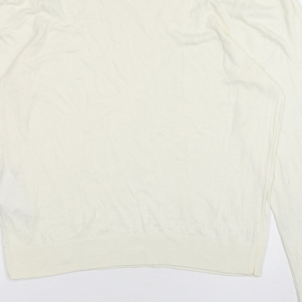 VERO MODA Womens Ivory Round Neck  Modal Pullover Jumper Size M