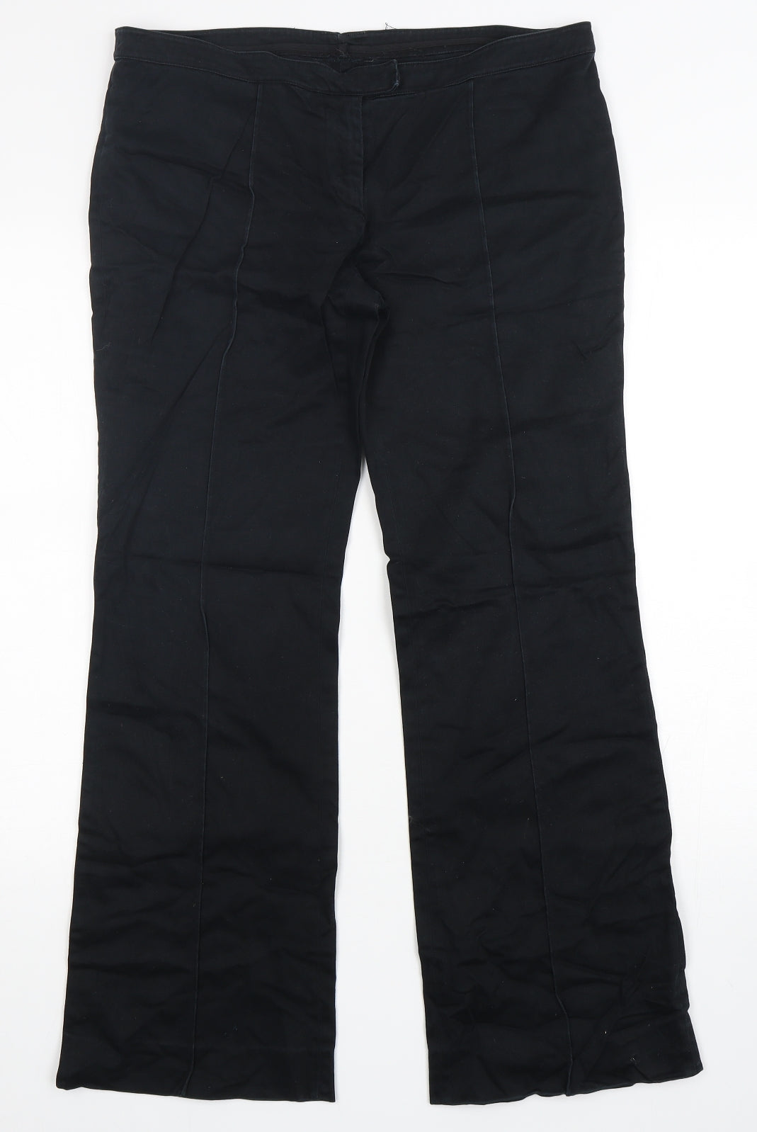 Preworn  Womens Black  Polyester Trousers  Size 36 in L30 in Regular