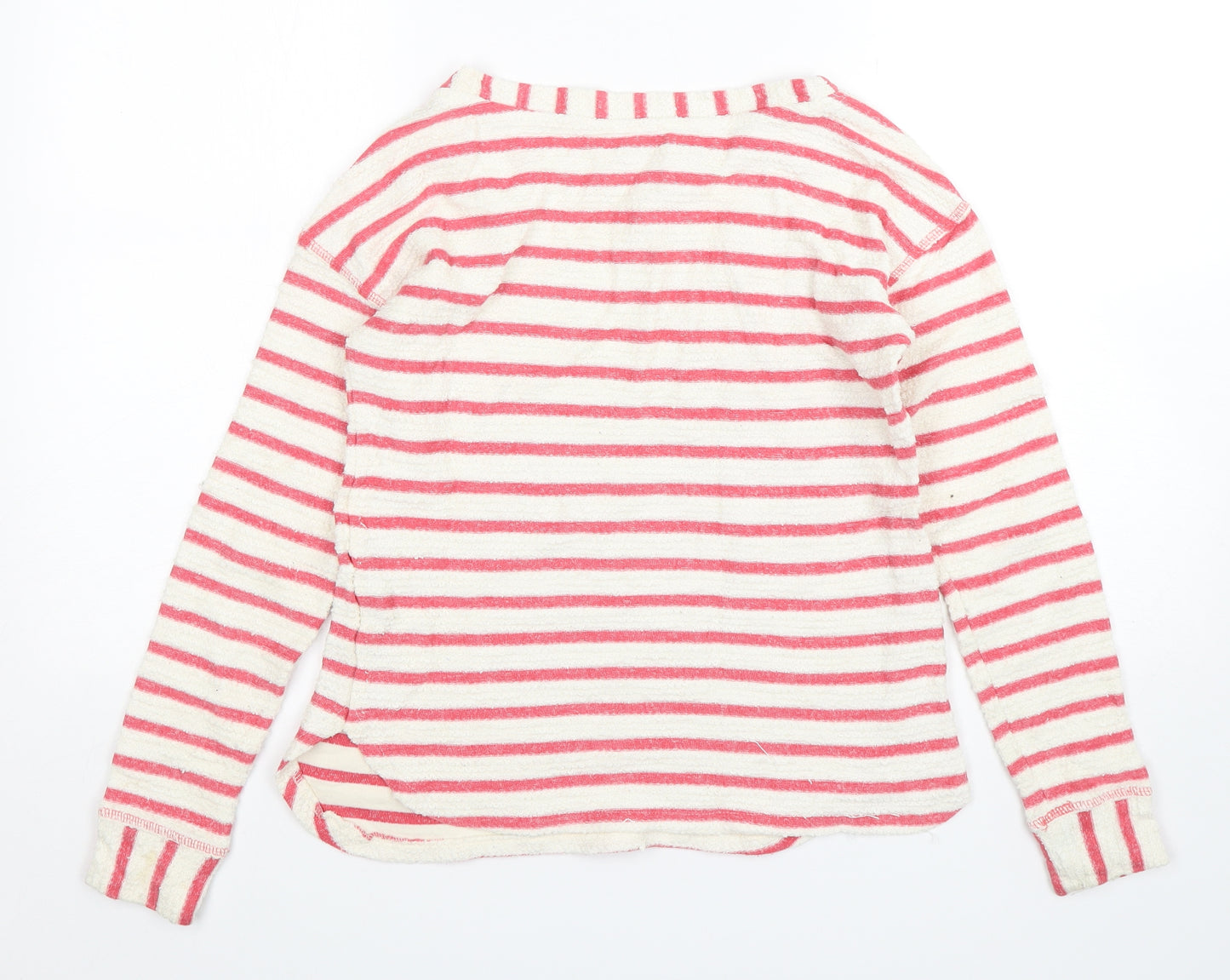 Marks and Spencer Womens Multicoloured Round Neck Striped Cotton Pullover Jumper Size 8