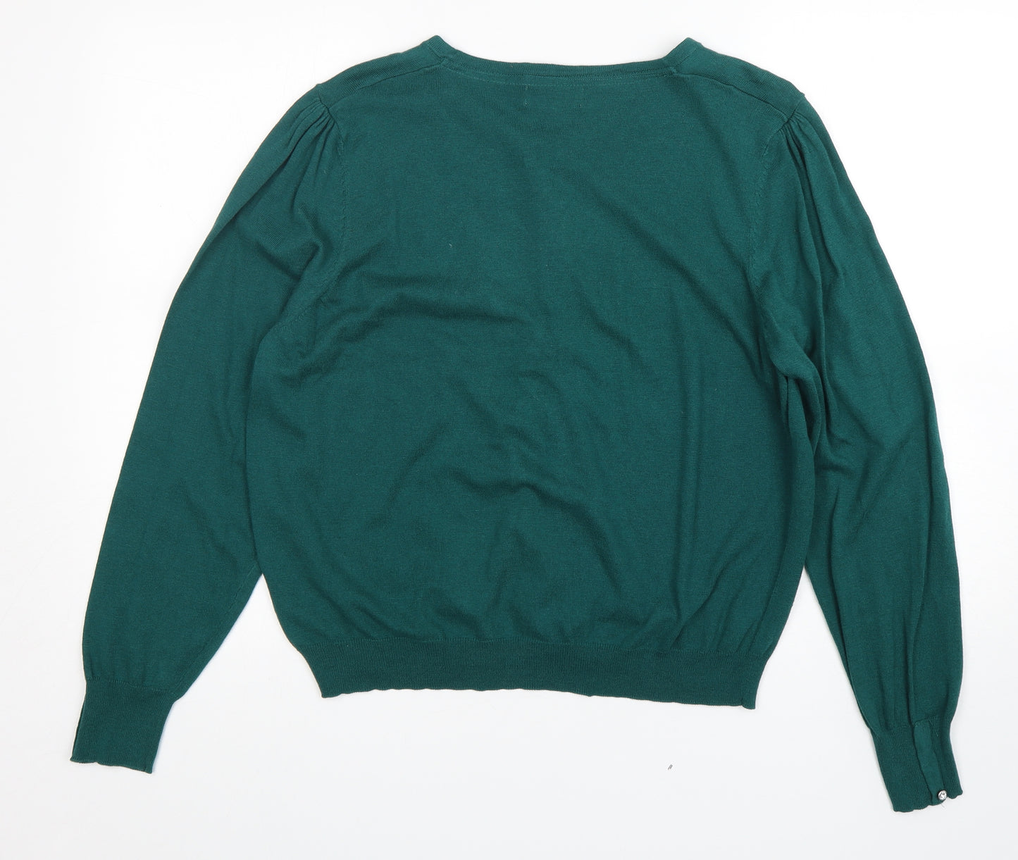 NEXT Womens Green Round Neck  Cotton Cardigan Jumper Size 20