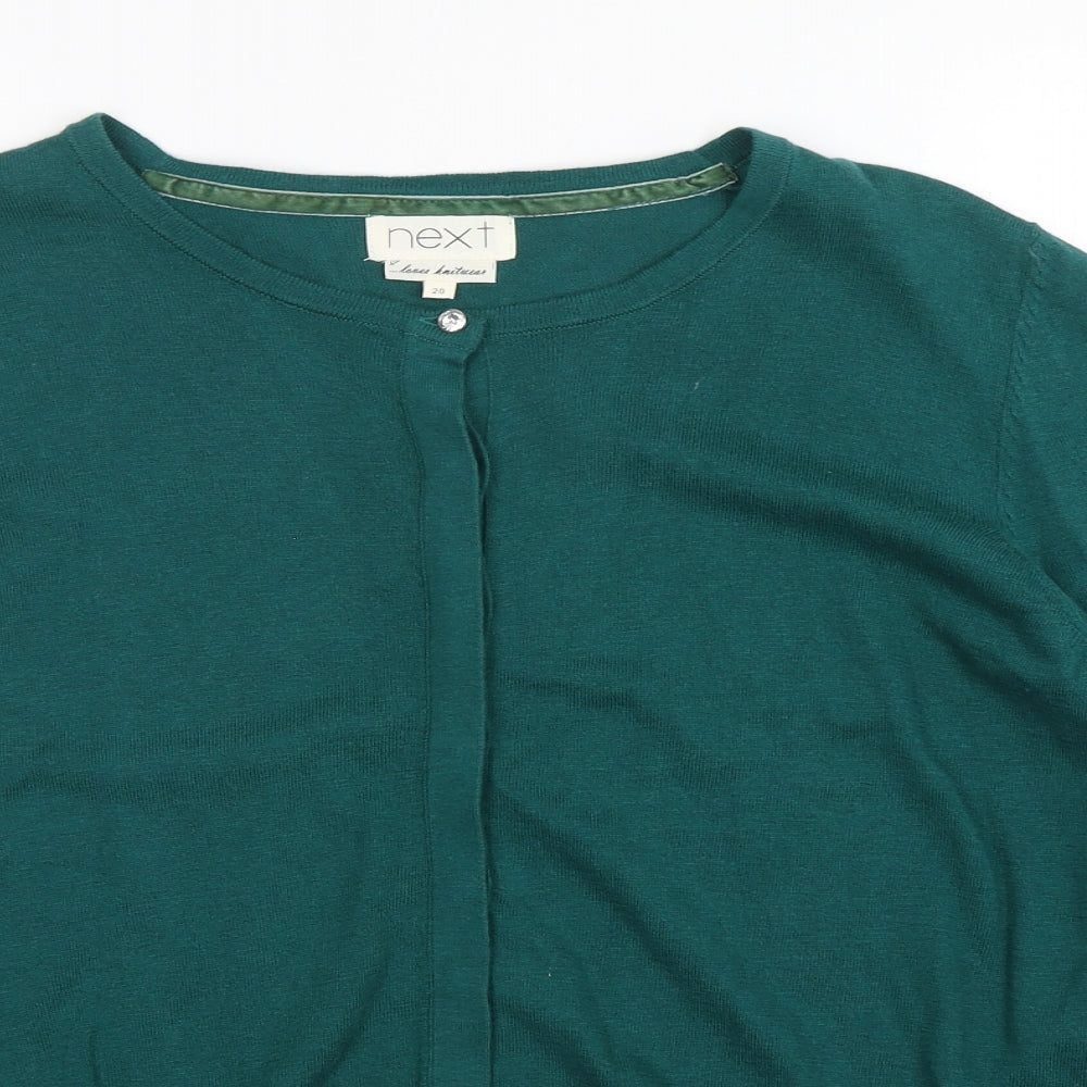 NEXT Womens Green Round Neck  Cotton Cardigan Jumper Size 20