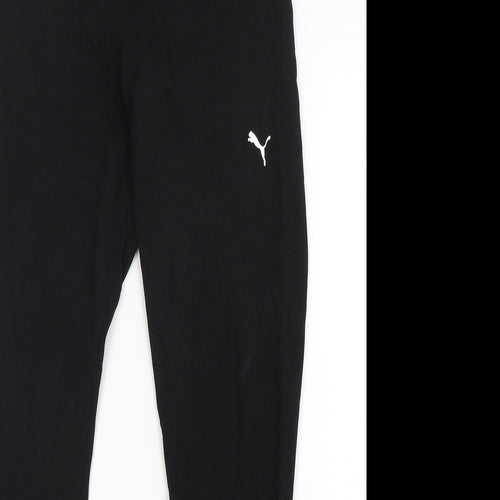 Puma  Womens Black  Cotton Compression Leggings Size L L28 in Regular