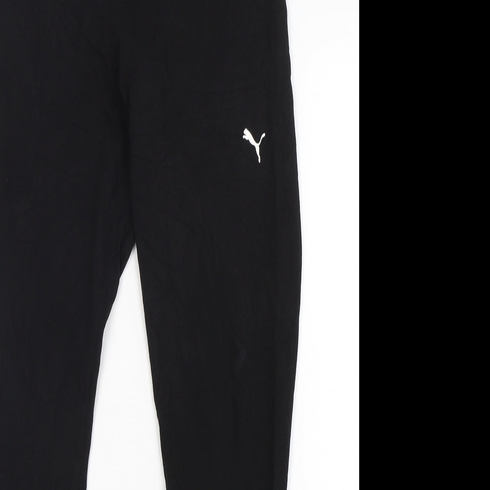 Puma  Womens Black  Cotton Compression Leggings Size L L28 in Regular