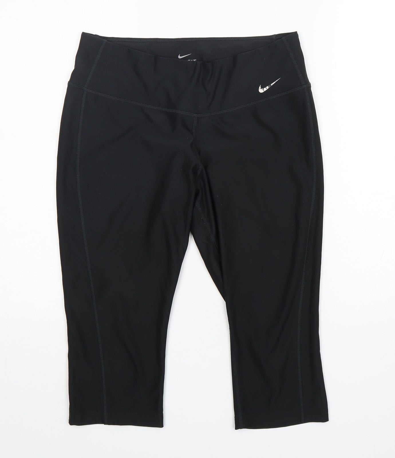 Nike  Womens Black  Polyester Pedal Pusher Leggings Size M L19 in Regular