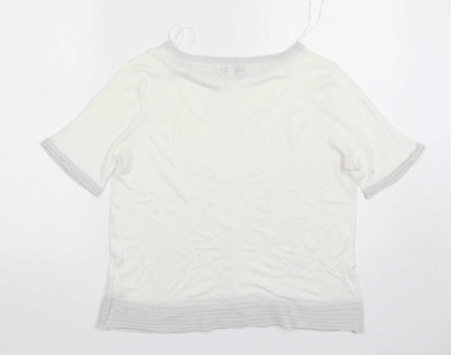 NEXT Womens White Round Neck  Viscose Pullover Jumper Size 14