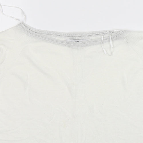 NEXT Womens White Round Neck  Viscose Pullover Jumper Size 14