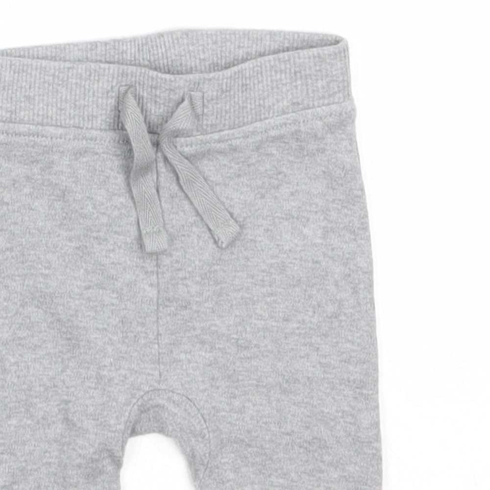 George Boys Grey  Cotton Jogger Trousers Size 0-3 Months